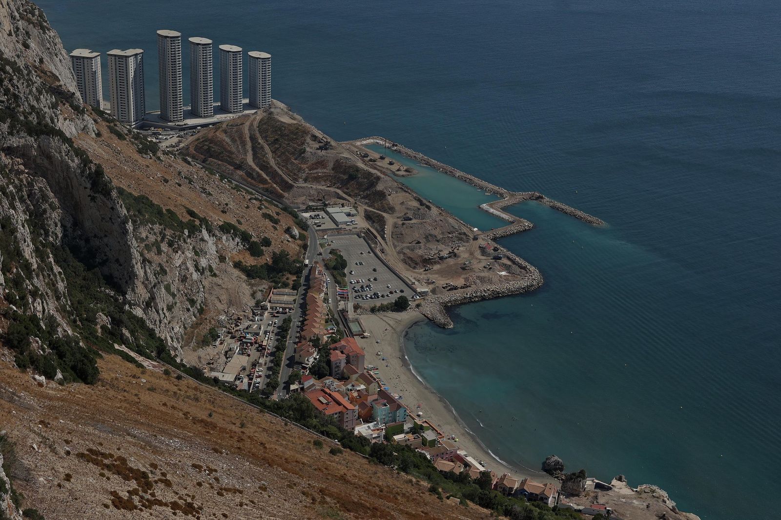 La zona de los rellenos del Eastside en Gibraltar.