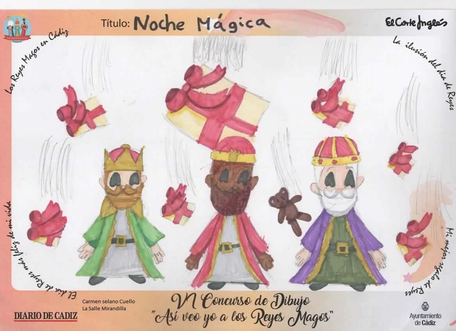 Los dibujos ganadores y semifinalistas del concurso 'Así veo yo a los Reyes Magos' en Cádiz.
