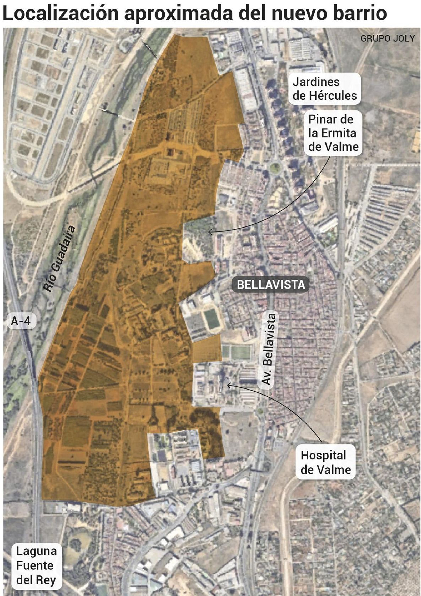 Mapa de localización del nuevo barrio. Fuente: Diputación de Sevilla.