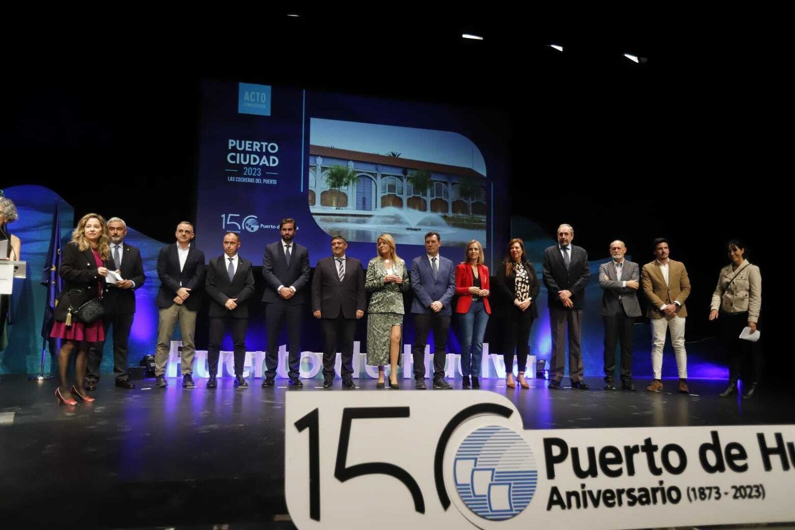 El acto en las cocheras del Puerto de Huelva.