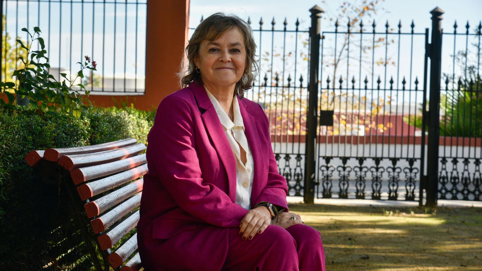 Rosa Ana Morán, en los jardines del hotel Reina Cristina de Algeciras.