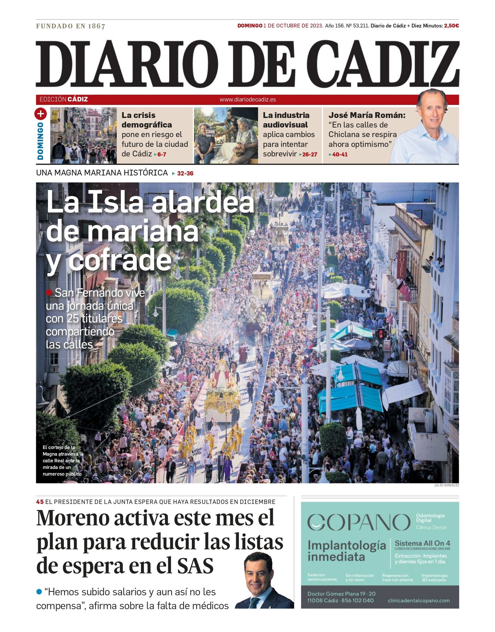 1 de octubre. Éxito de la Magna Mariana de San Fernando.