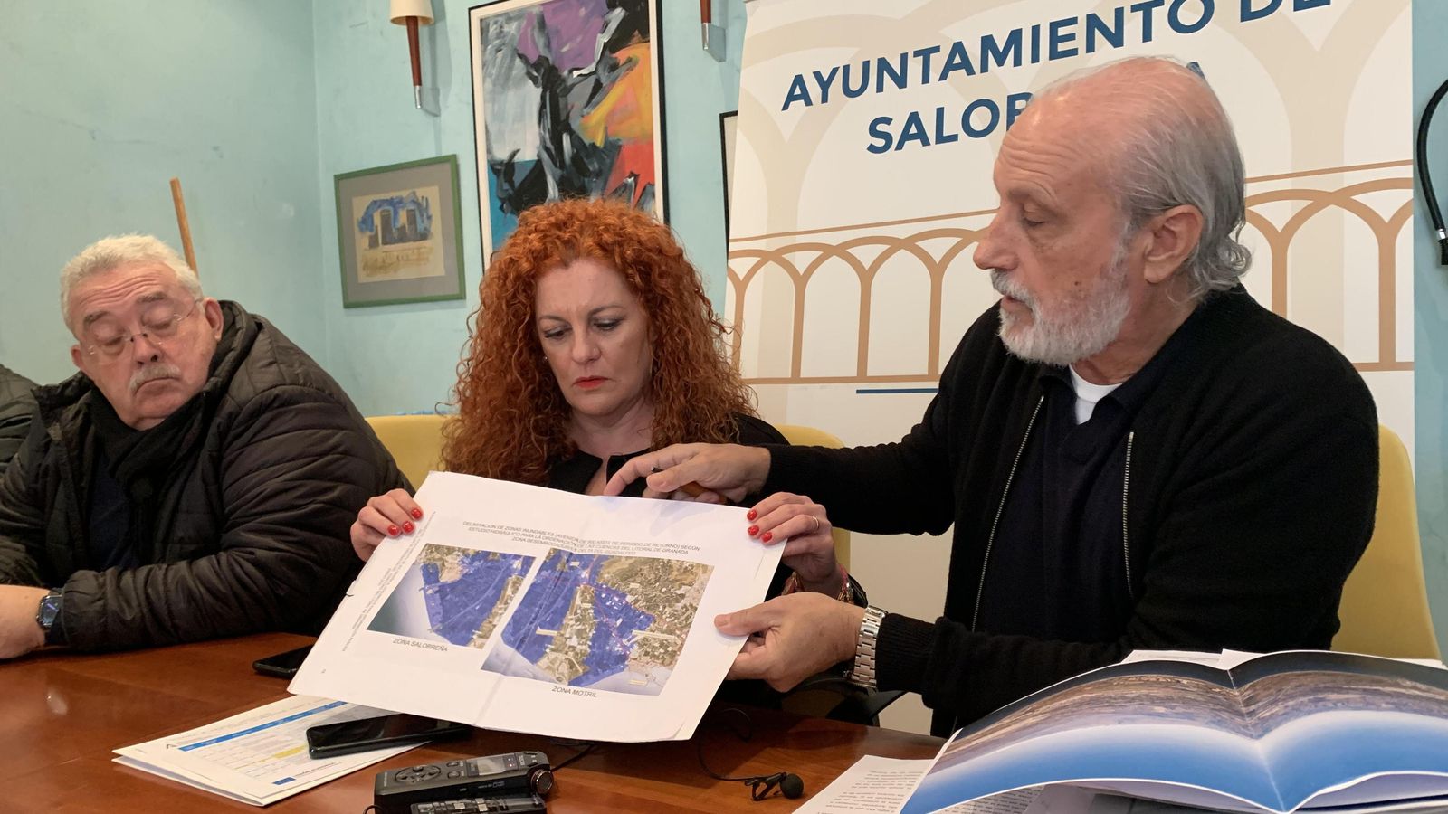 Mostrando el plano de las principales zonas afectadas en caso de inundación