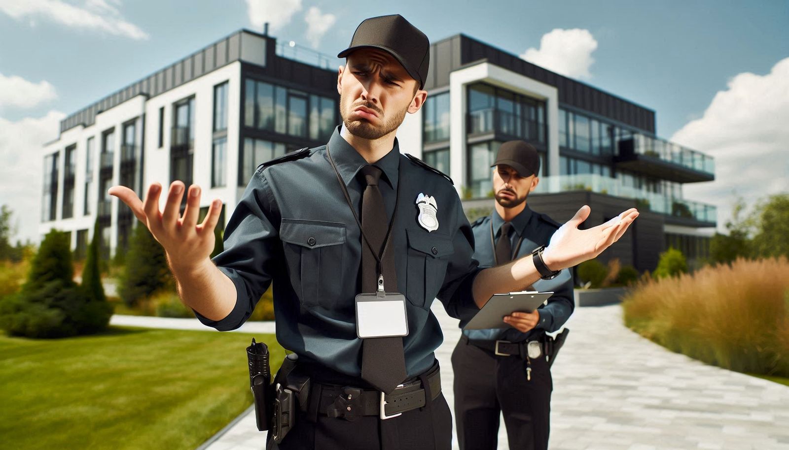 Un vigilante de seguridad, en una imagen generada por IA.