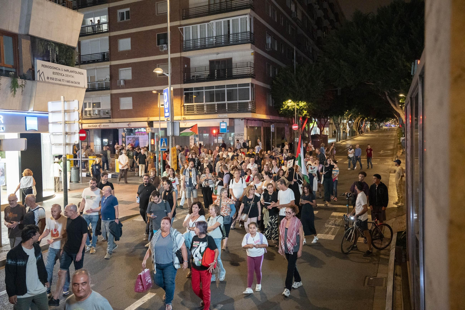 La Plataforma Almería por Palestina se manifiesta por la situación en Gaza, en imágenes