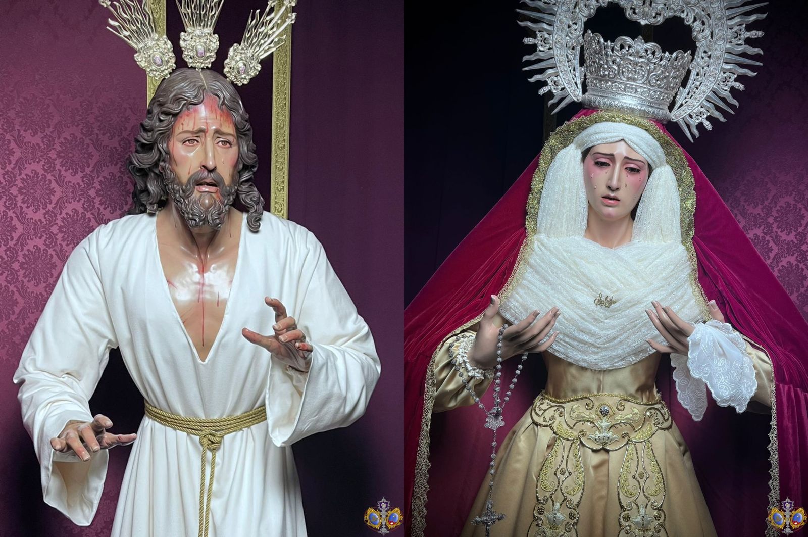 El Nazareno y la dolorosa del Rosario, de esta agrupación parroquial