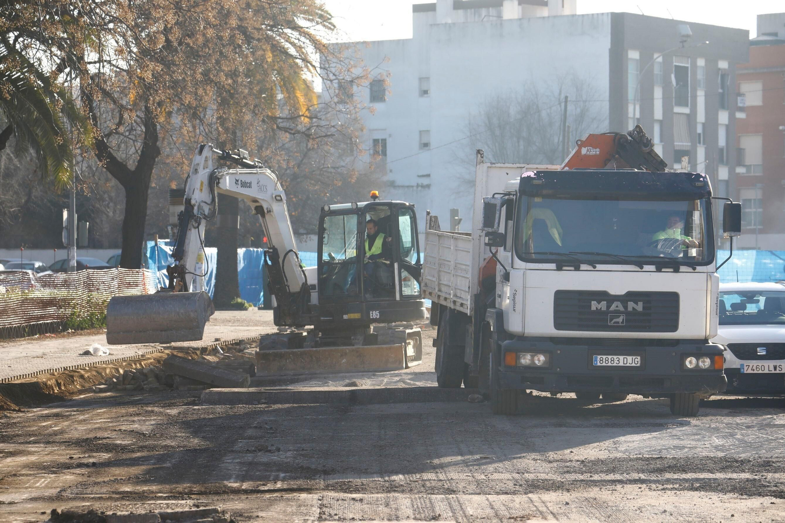 Obras en la carretera de Trassierra.