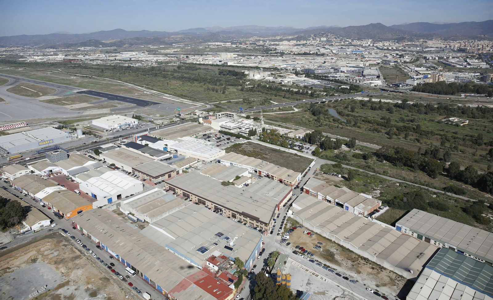 Vista de los terrenos situados en las márgenes del río Guadalhorce.