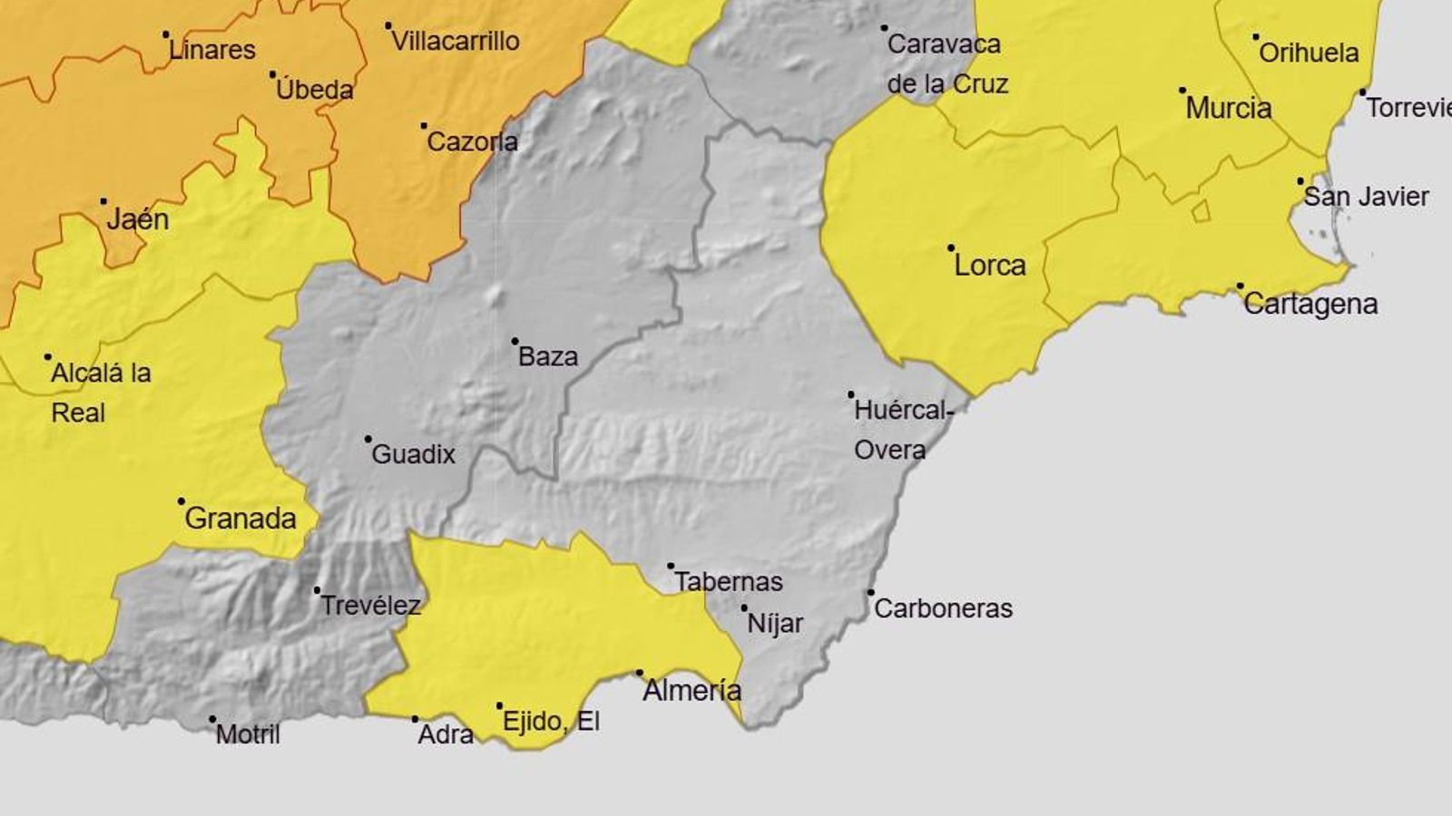 Alerta amarilla por altas temperaturas este viernes en Almería.