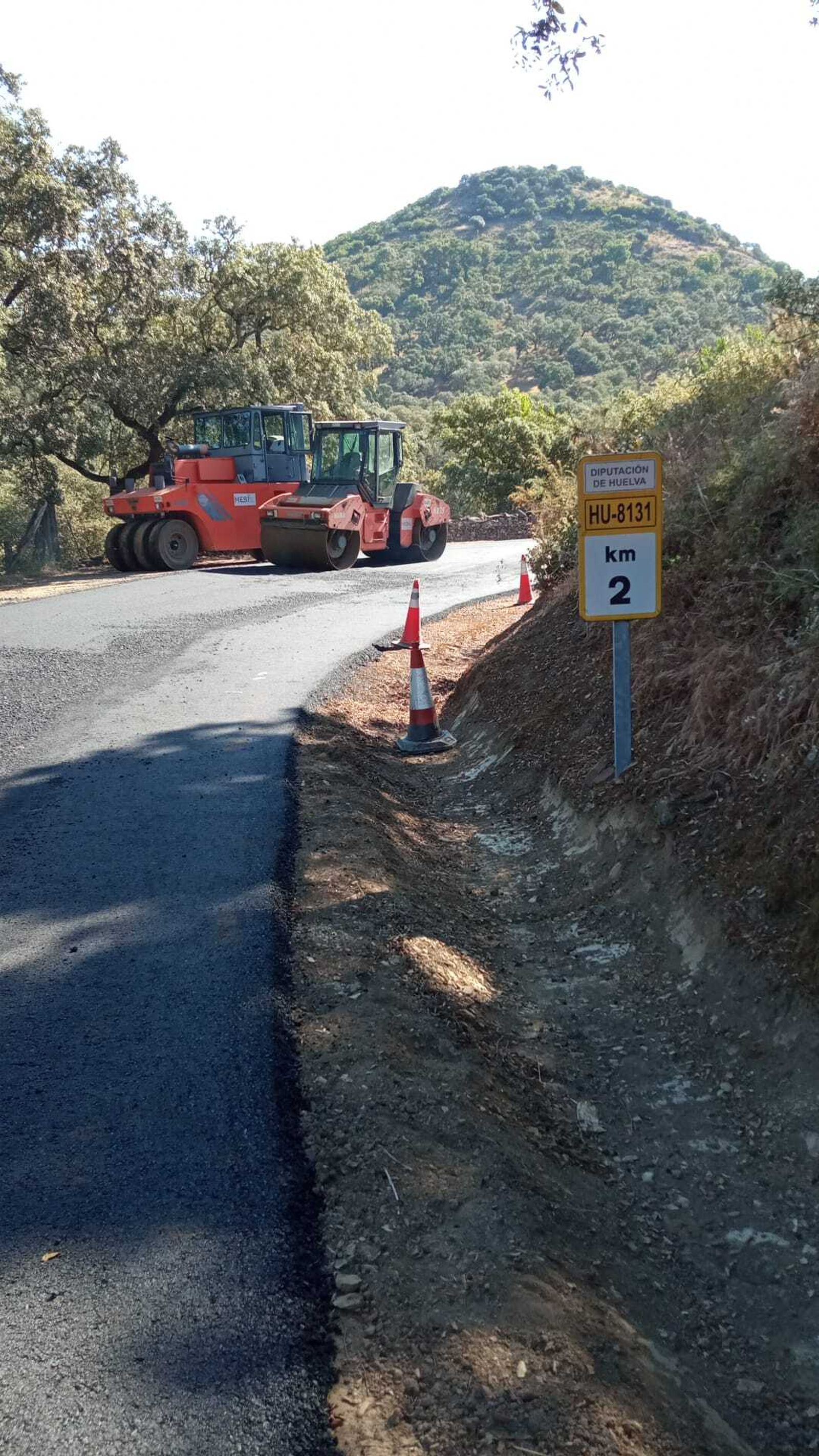 La carretera de acceso a La Umbría.