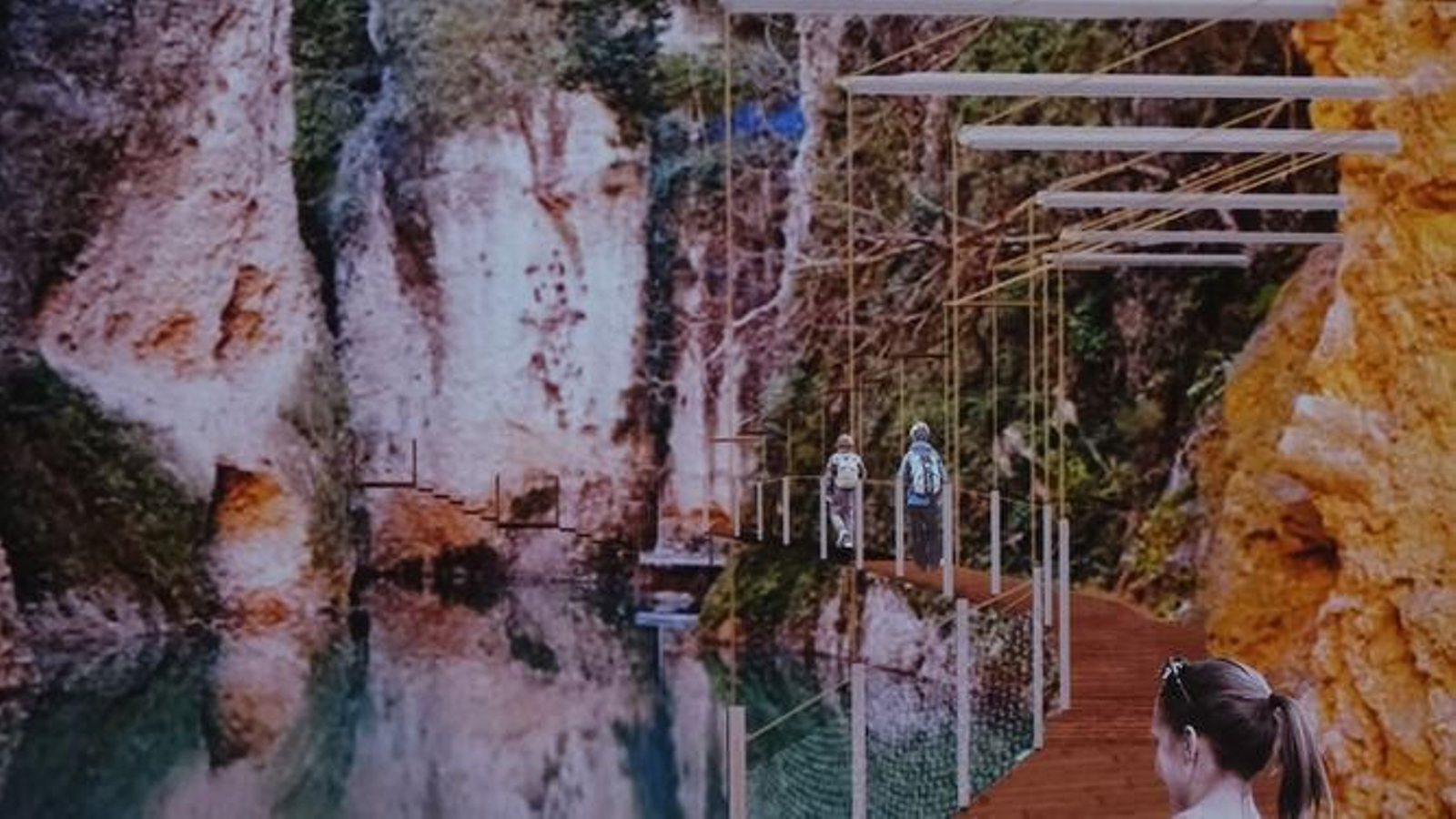 Recreación de la pasarela del Tajo.