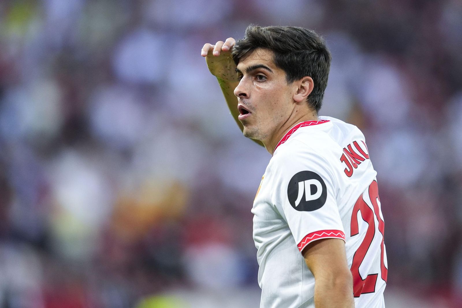 Reacción de Juanlu Sanchez cuando fue expulsado el sábado.