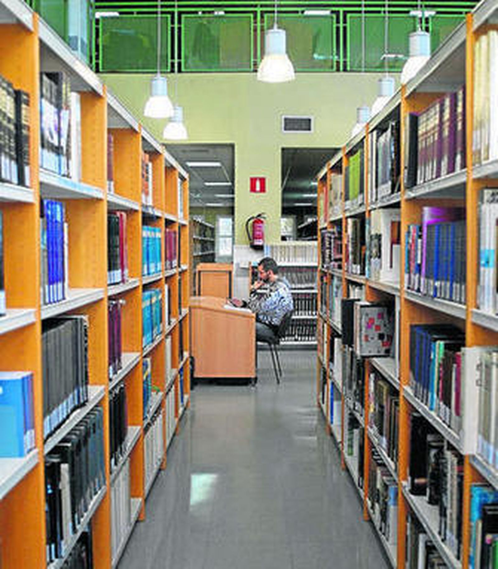 Un estudiante de la UHU, en la Biblioteca central.