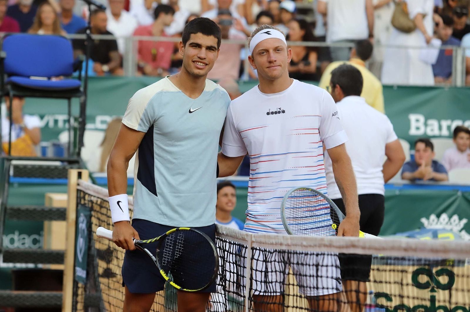 Alcaraz y Davidovich, justo antes de comenzar la final.