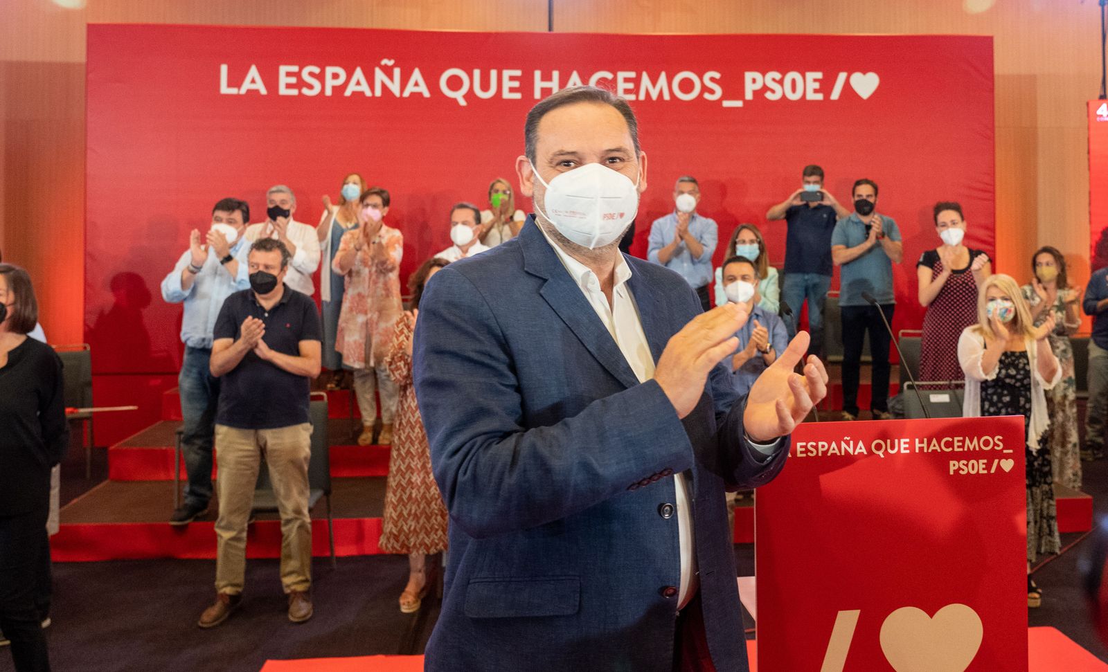 José Luis Ábalos, antes de su intervención este domingo en Sevilla.