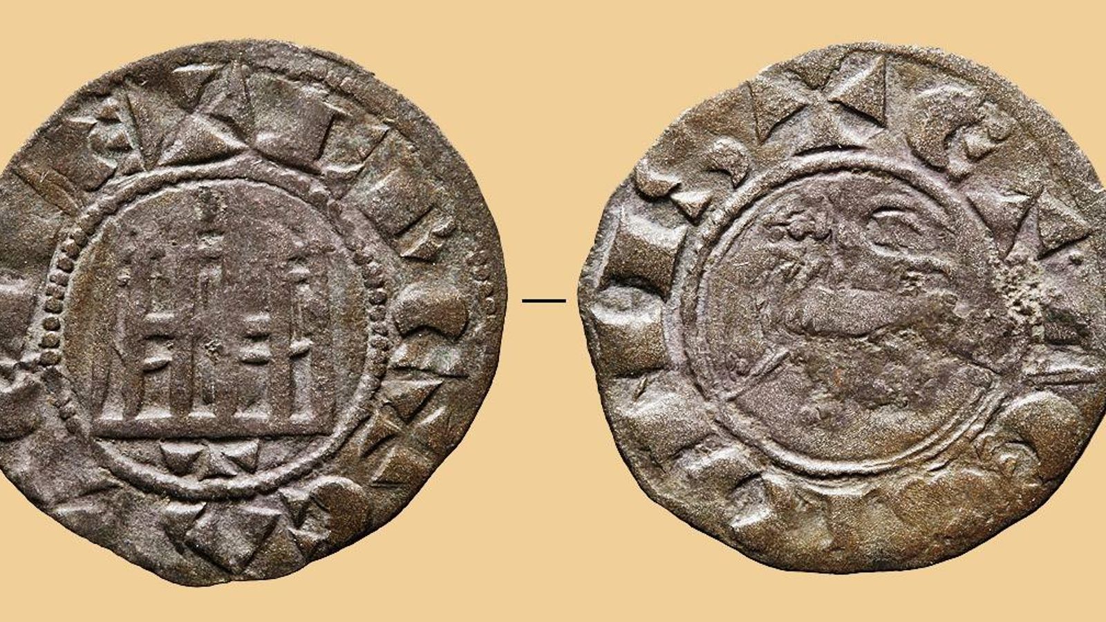 Moneda de vellón acuñada durante el reinado de Fernando IV (1295-1312).