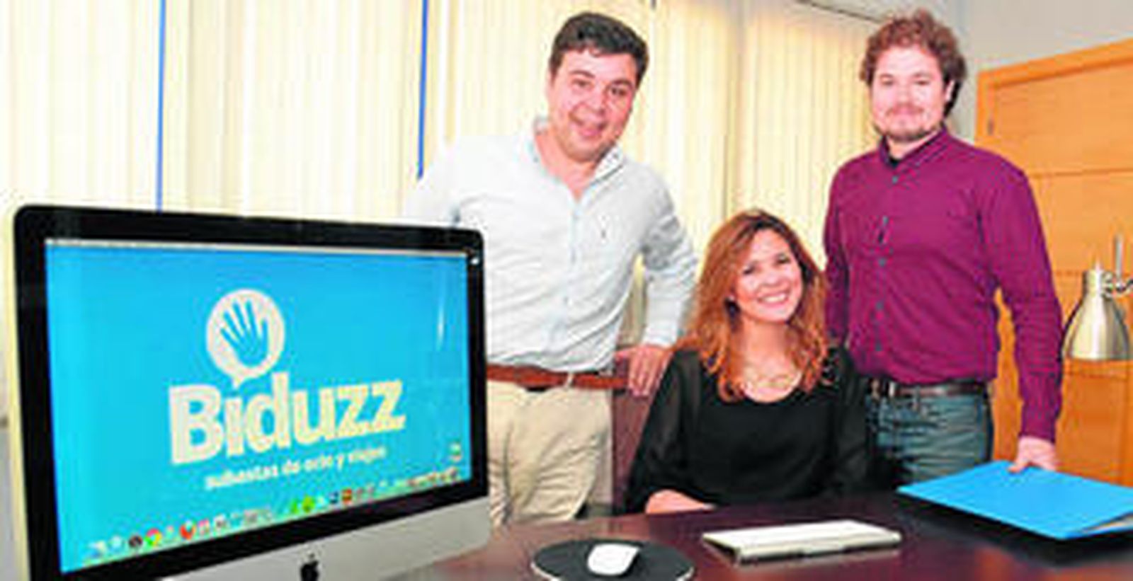 Pedro Márquez, consejero delegado de Biduzz, Maribel Palomino, directora Comercial, y Fernando Hormigos, responsable de Producto y Desarrollo Internacional.