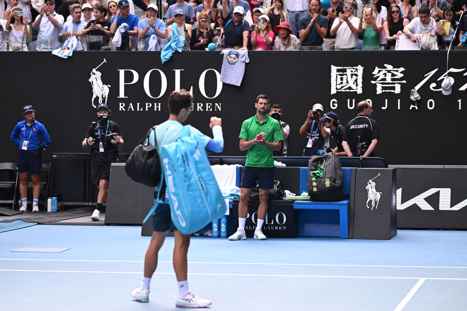 Las fotos de la retirada de Musetti ante Djokovic y del resto de cuartos de final