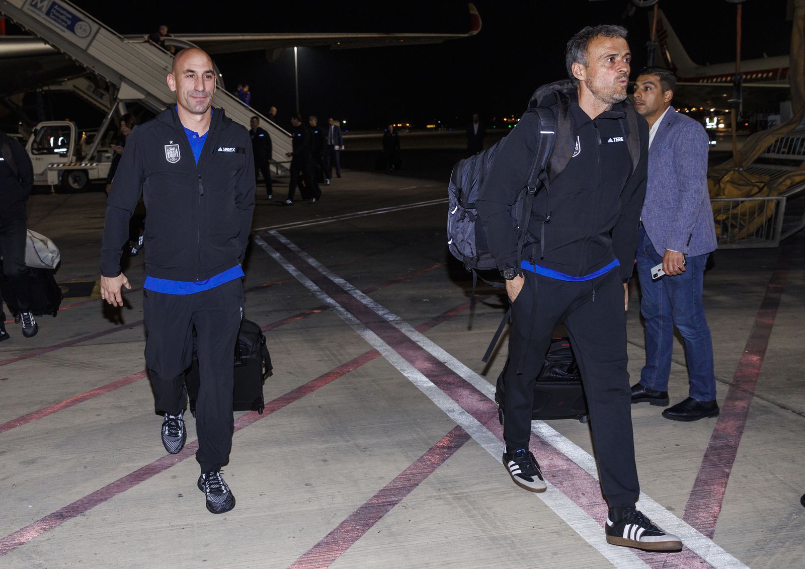 Luis Enrique y Rubiales desembarcan este martes en Amán para el amistoso contra Jordania.