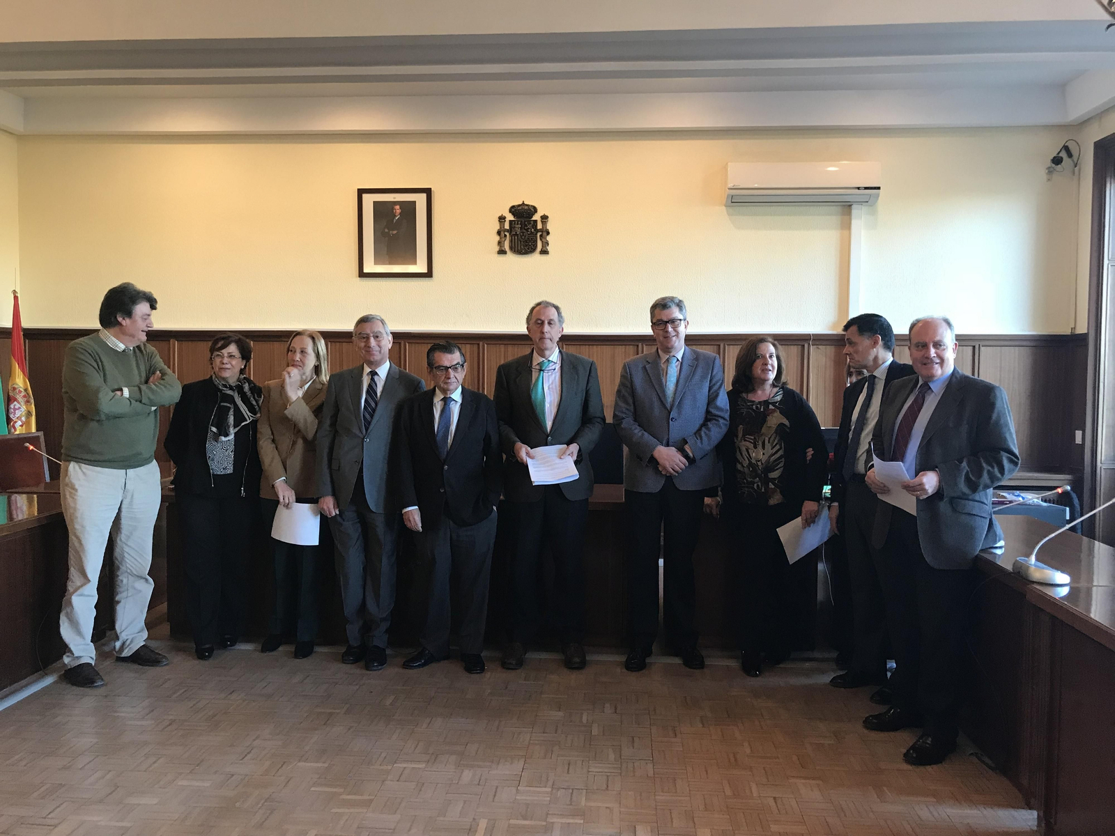 Los jueces denunciantes de la situación de la Audiencia de Sevilla.