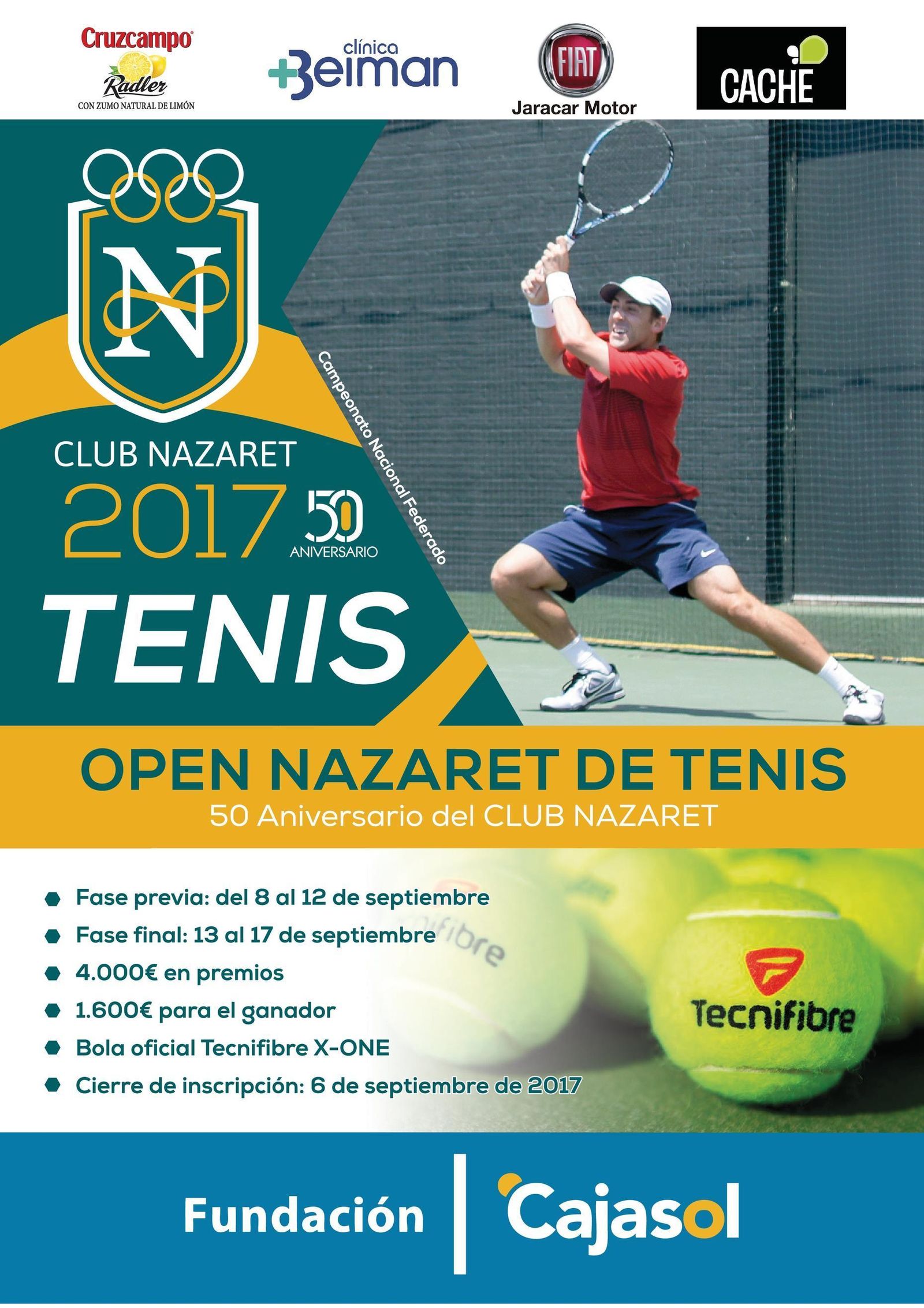 Cartel anunciador del Open de tenis del Club Nazaret.
