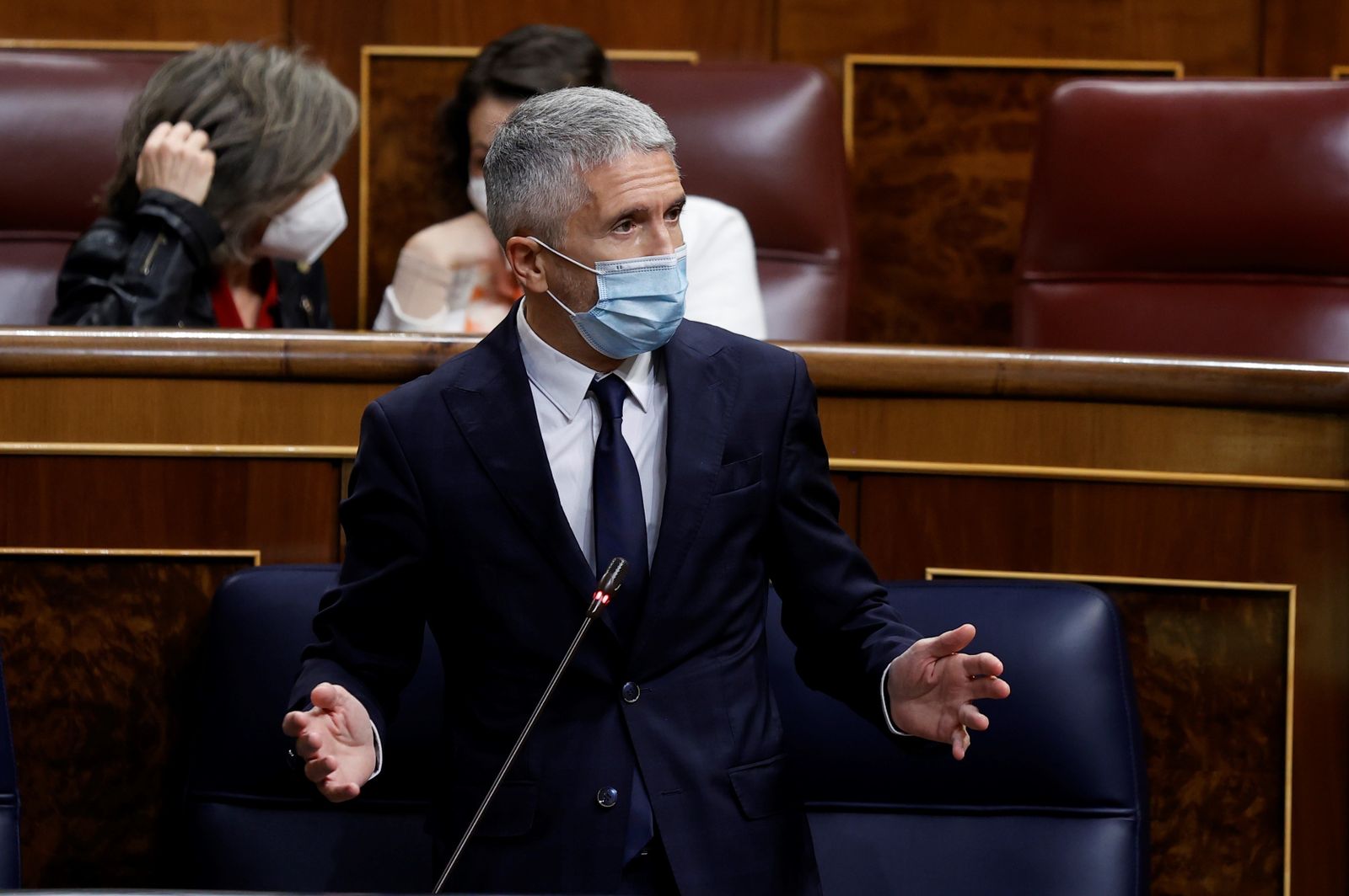 El ministro del Interior, Fernando Grande-Marlaska durante la sesión de control al Gobierno este pasado miércoles en el Congreso.