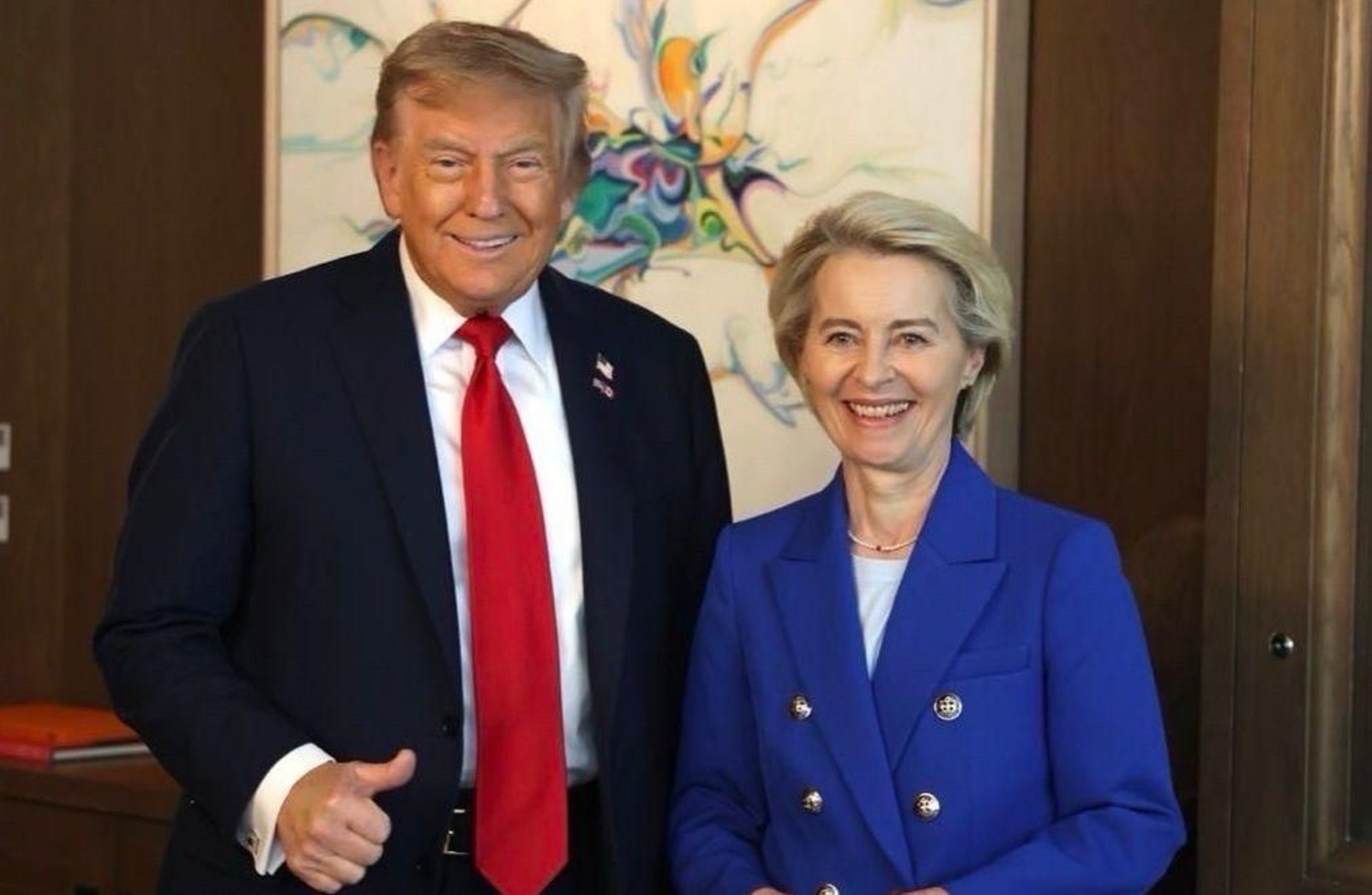 Donald Trump y Ursula Von der Leyen, el pasado mes de junio en Canadá