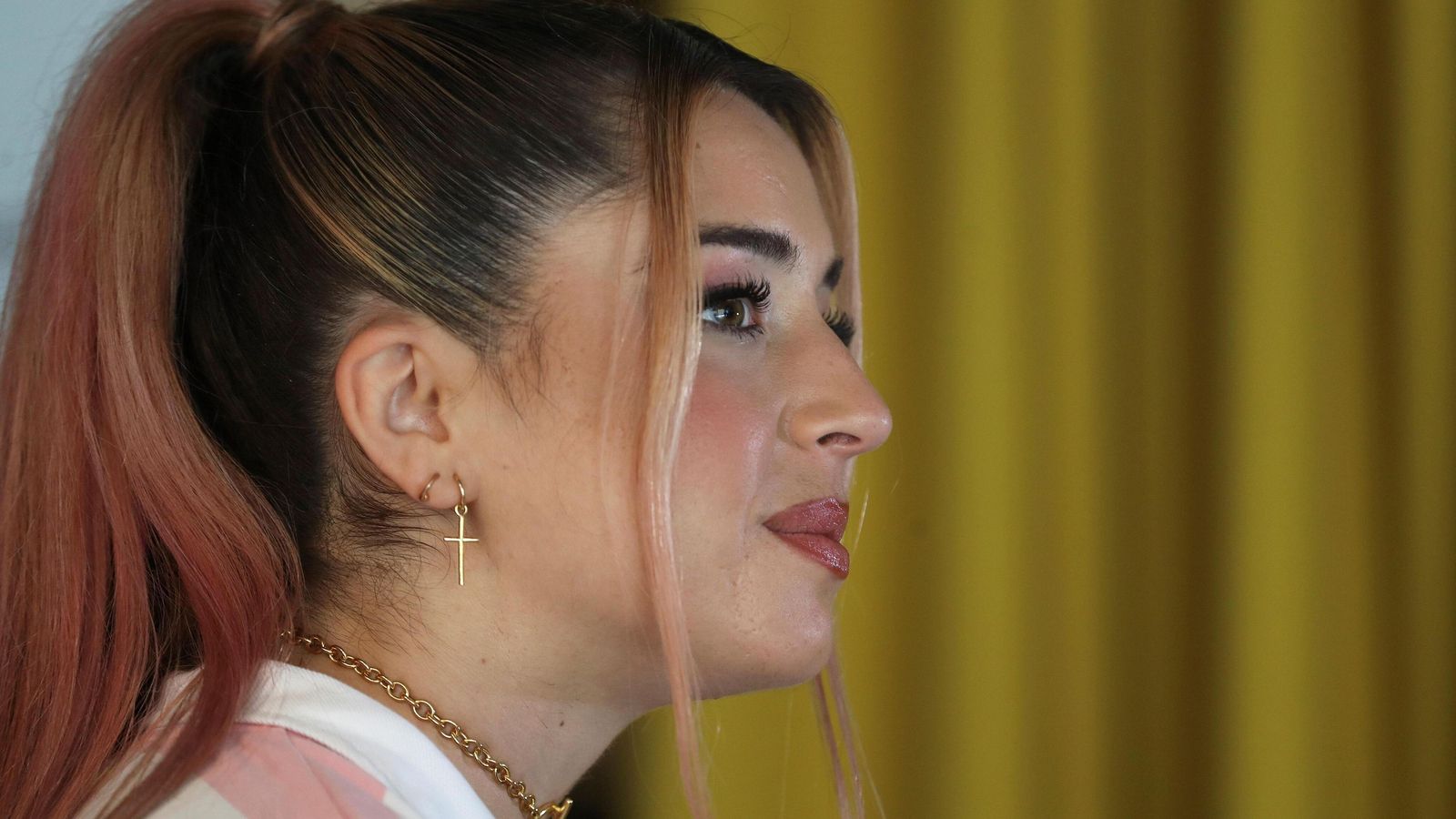 Primer plano de la cantante