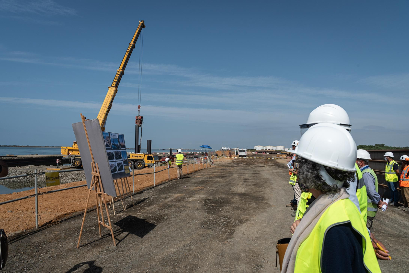 Imágenes de a obra de ampliación del muelle sur del Puerto de Huelva
