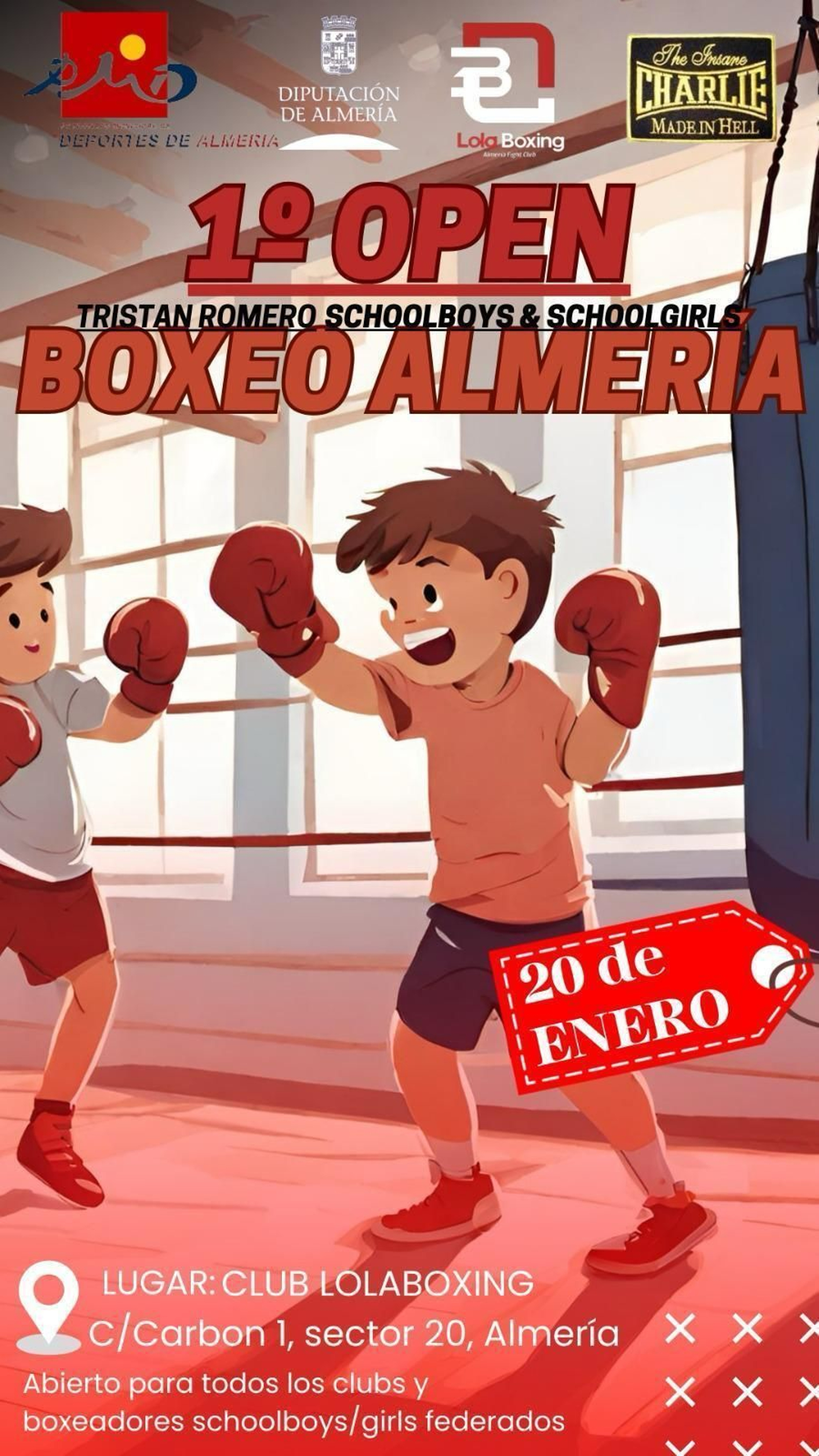 El cartel de este primer Open de boxeo en Edad escolar que se celebrará en la provincia almeriense.