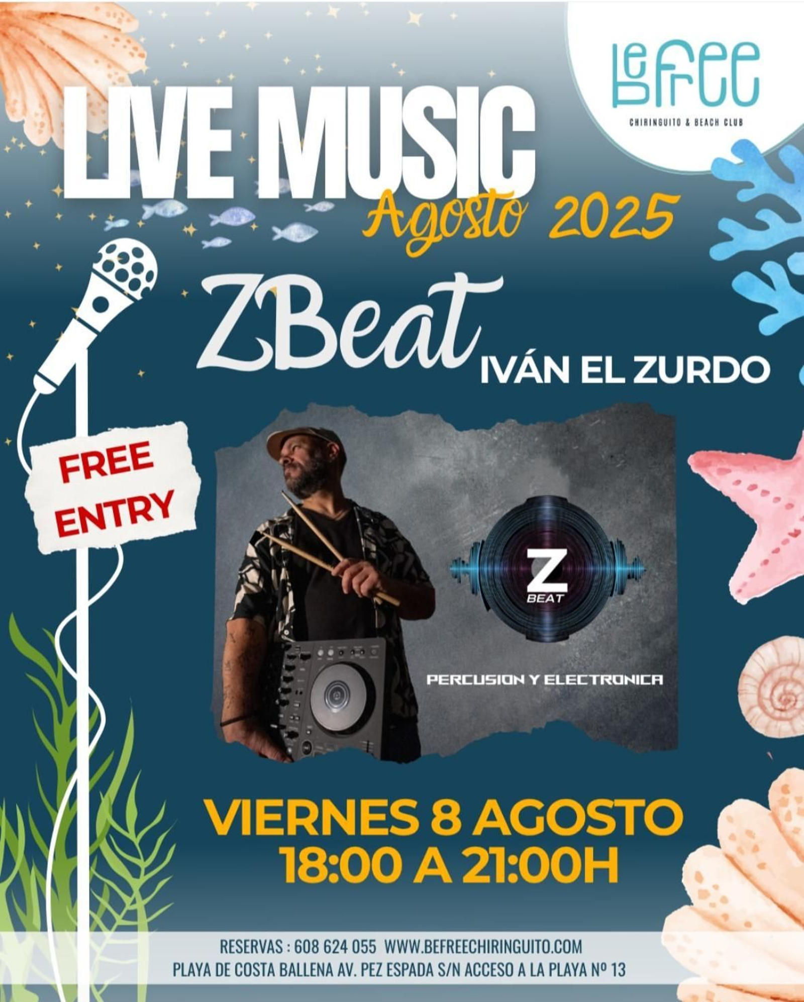 ZBeat Iván El Zurdo, en chiringuito BeFree, Rota.