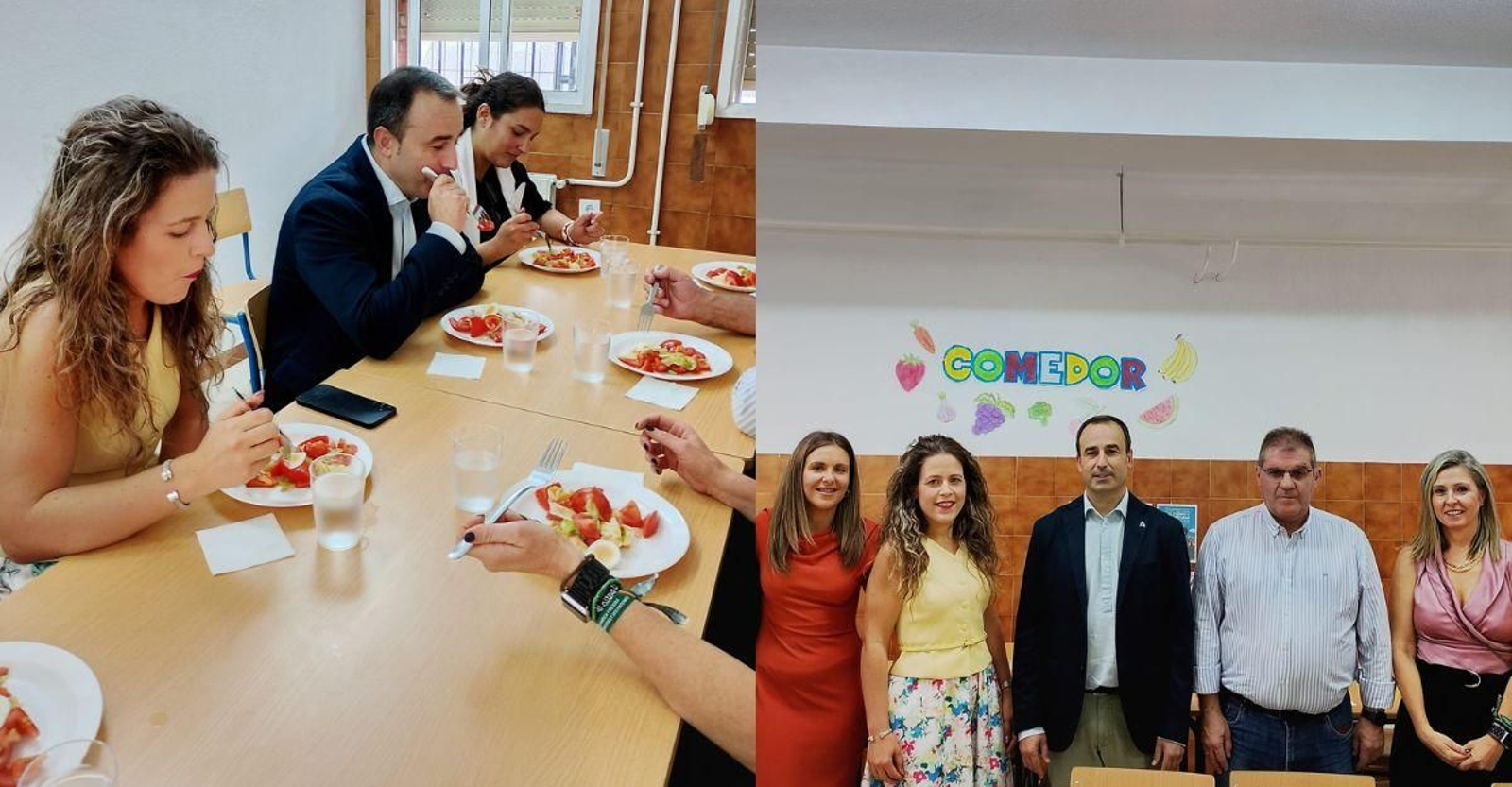 El delegado de Desarrollo Educativo inaugura el nuevo comedor de El Repilado.