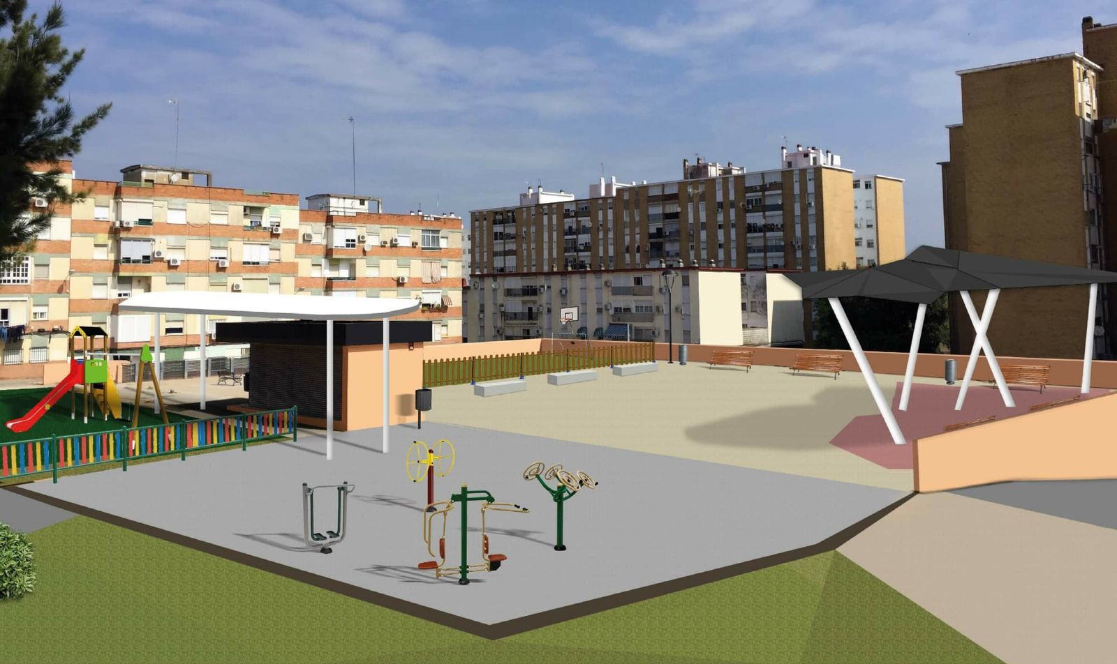 Aspecto final que tendrá la Plaza de Andalucía.