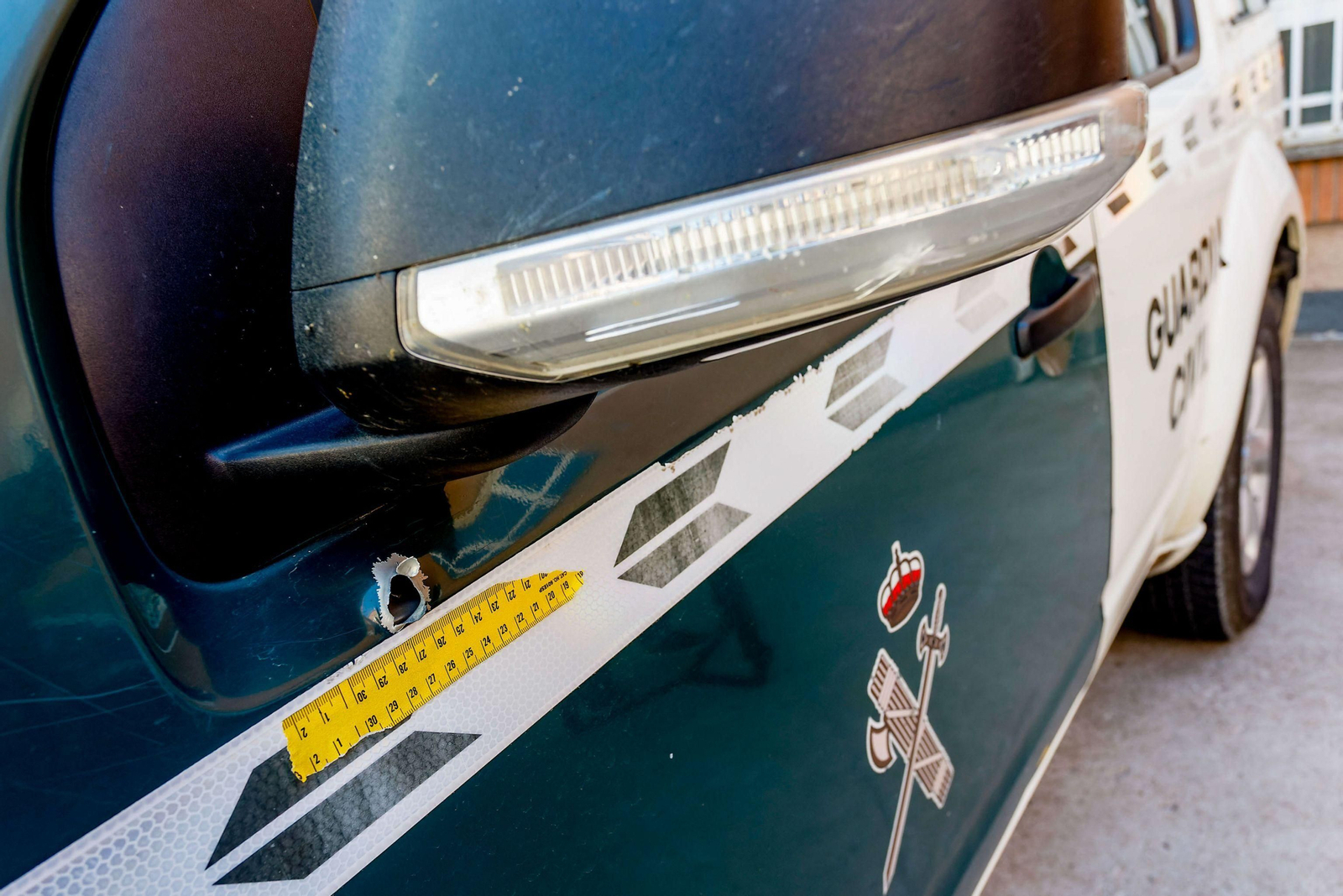 Detalle de un coche patrulla de la Guardia Civil.