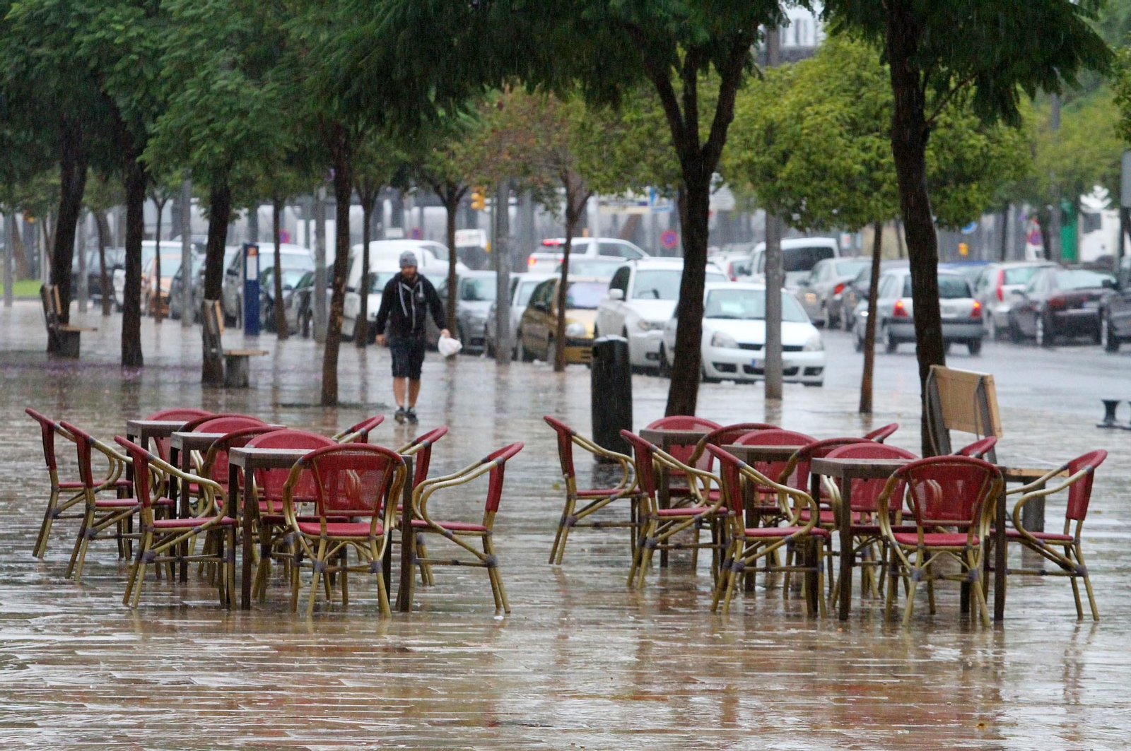 Imágenes del temporal de lluvia en Huelva.