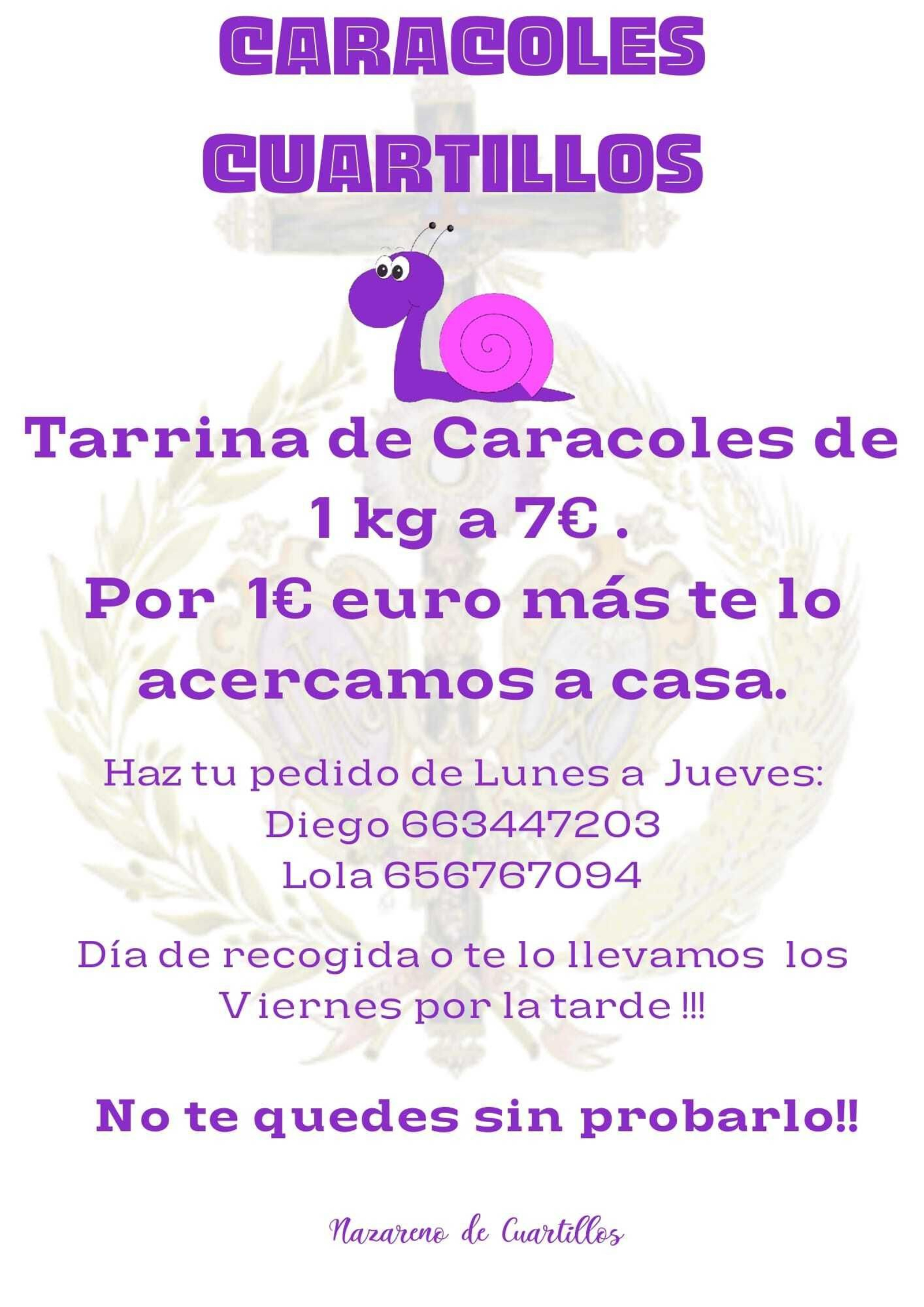 Cartel de los caracoles de Cuartillos.