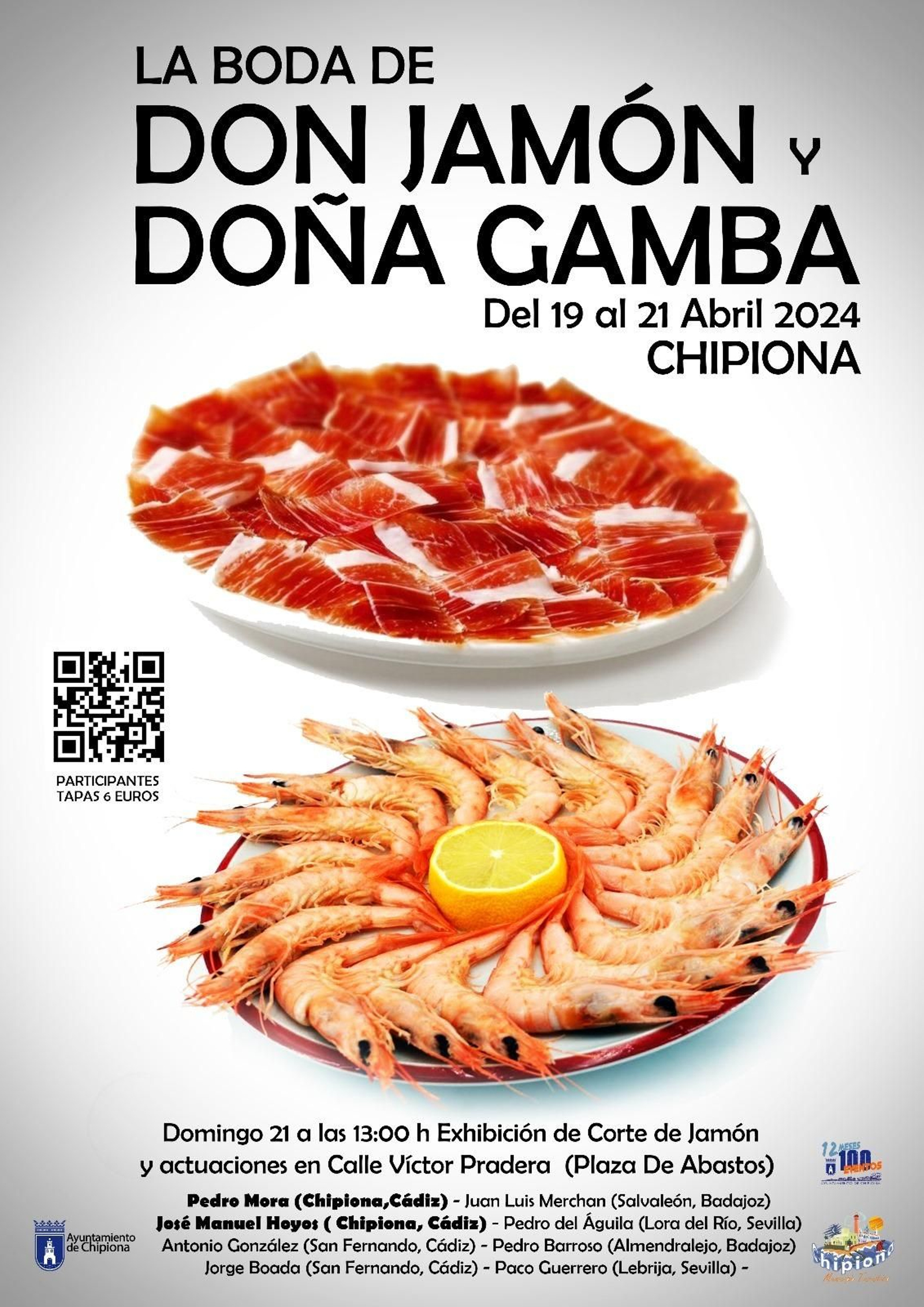 Cartel de la boda de Don Jamón y Doña Gamba.