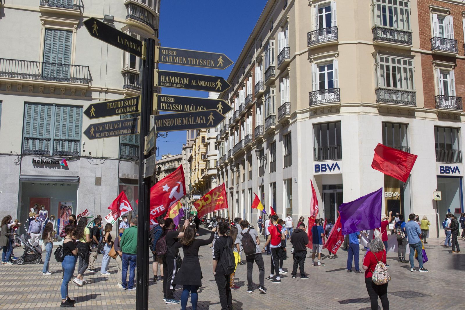Primero de Mayo en Málaga marcado por la pandemia, en fotos