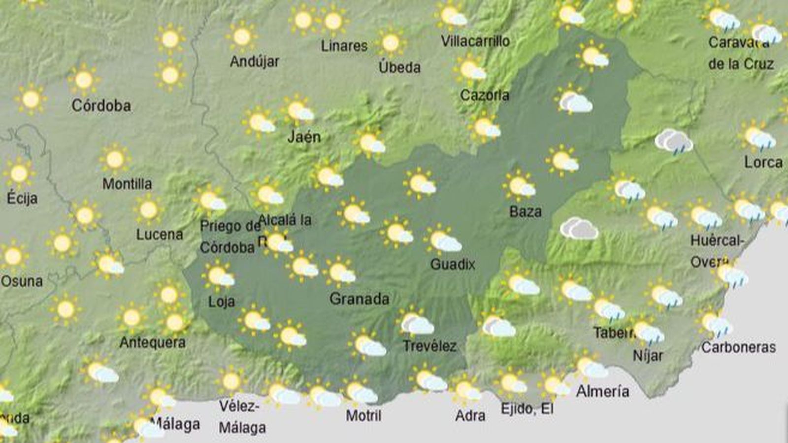 El Tiempo en Granada el 30 de diciembre de 2024