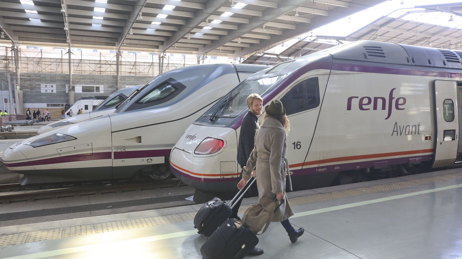 Trenes AVE en la estación María Zambrano de Málaga.