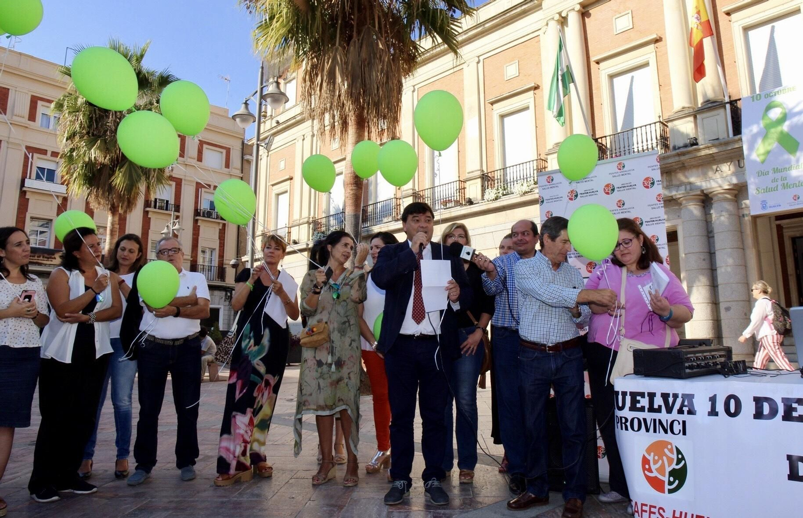 l alcalde de Huelva, Gabriel Cruz, cierra el acto del Día Mundial de la Salud Mental con su alocución