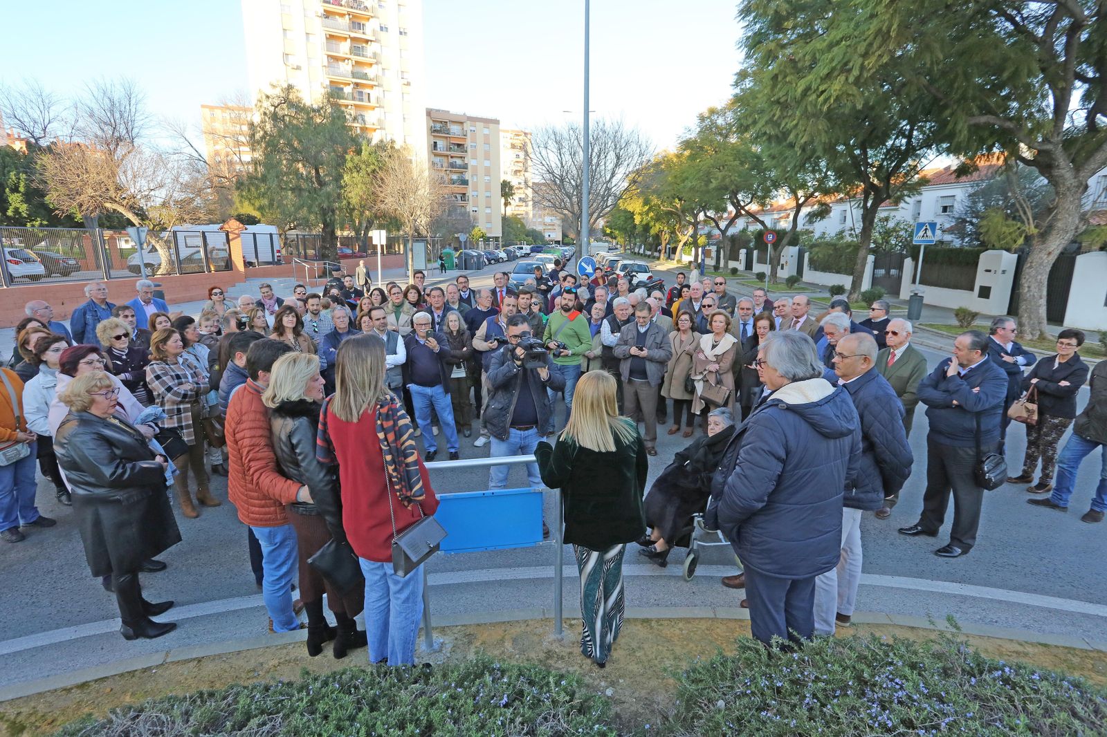 Innaguración de una rotonda en San Joaquín en homenaje al énologo Manuel Lozano