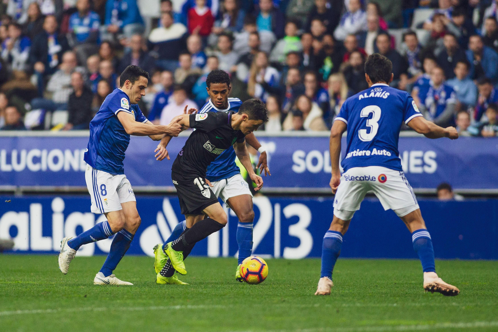 Ricca, en un Oviedo-Málaga CF.