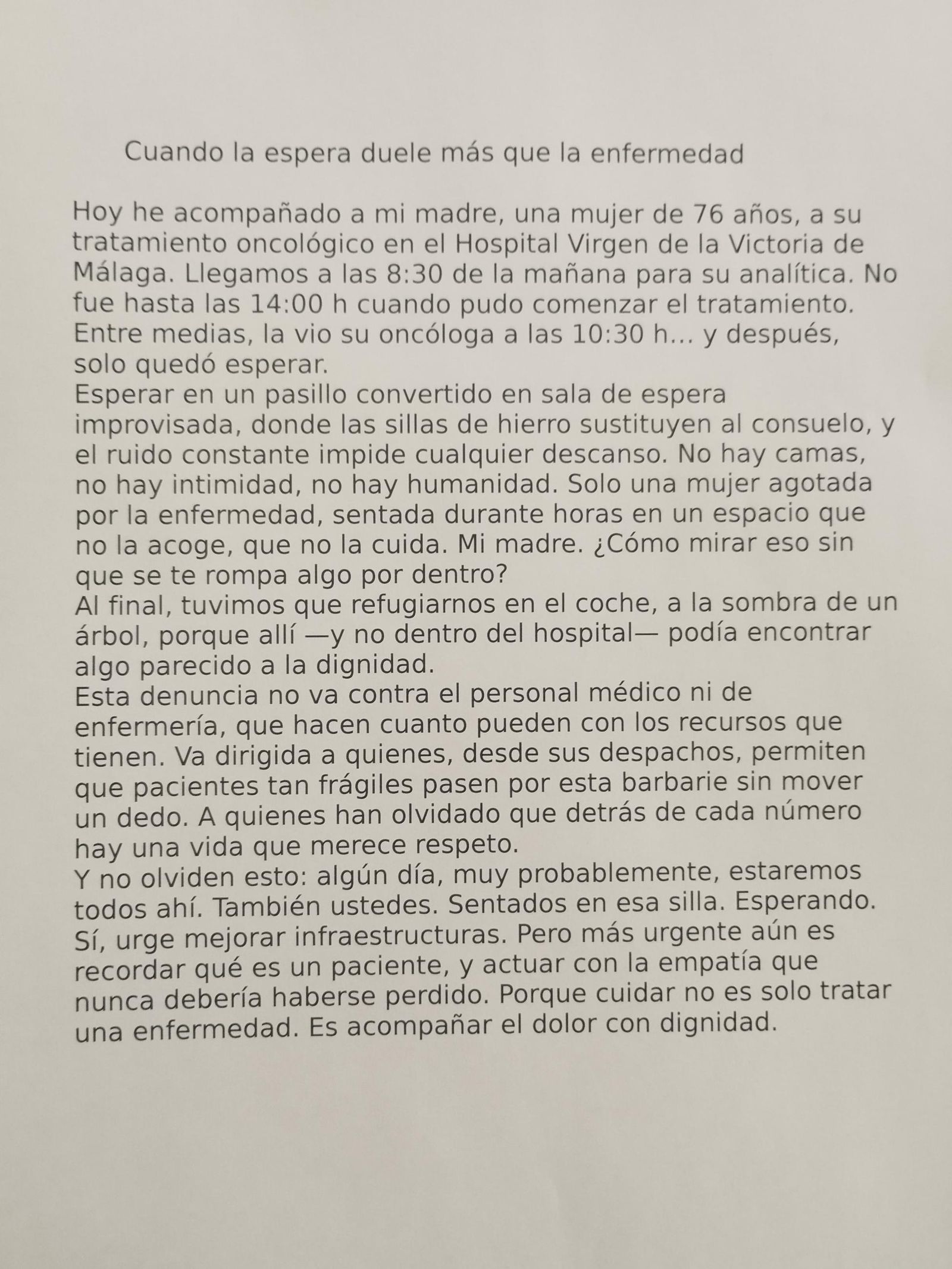 Texto de la carta.