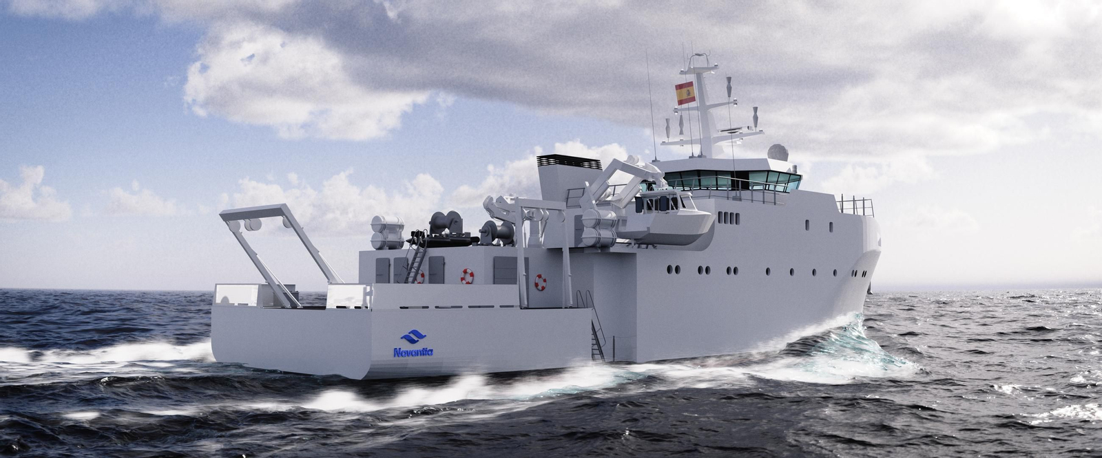 Recreación del buque oceanográfico costero que fabricará Navantia para la Armada