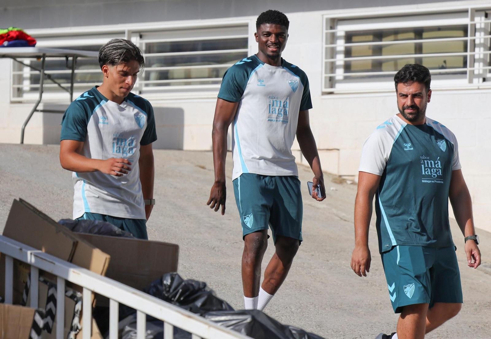 Eneko Jauregi se ejercita en su primer día como jugador del Málaga CF