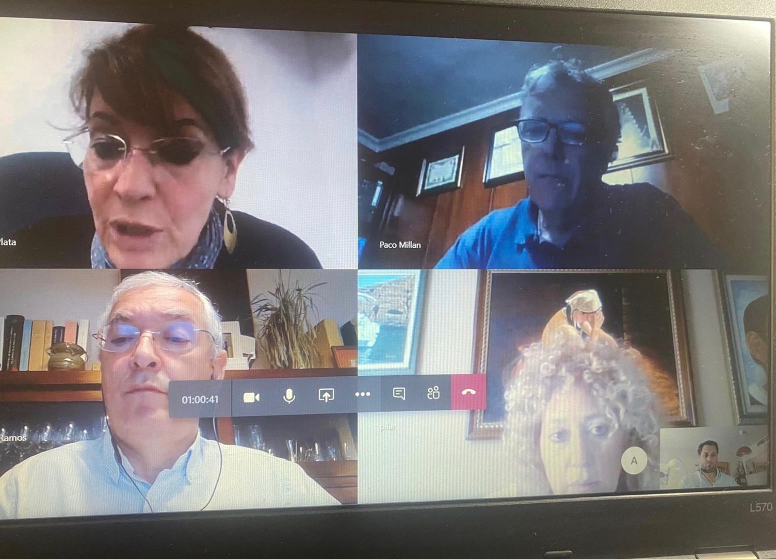 Imagen de la reunión telemática mantenida en la mañana de ayer.