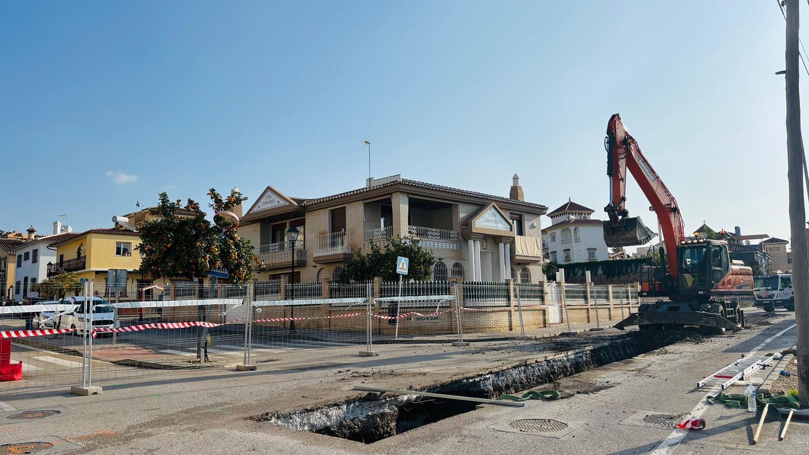 Imagen de las obras de la rotonda de El Romeral