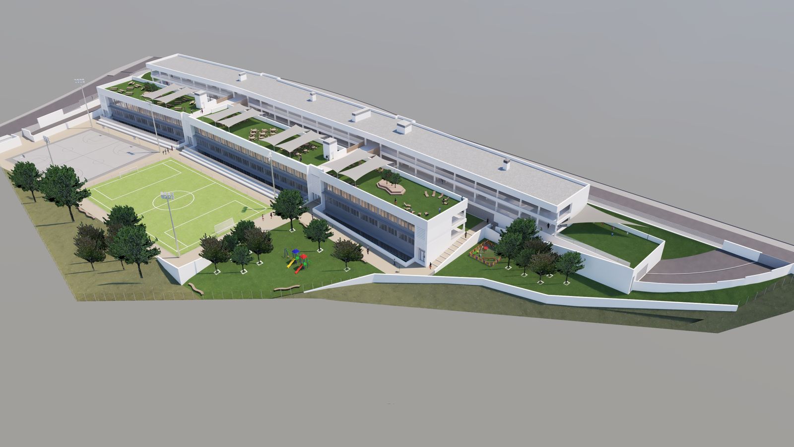 Parcela de Estepona en la que se ubica el Atlas American School of Málaga.