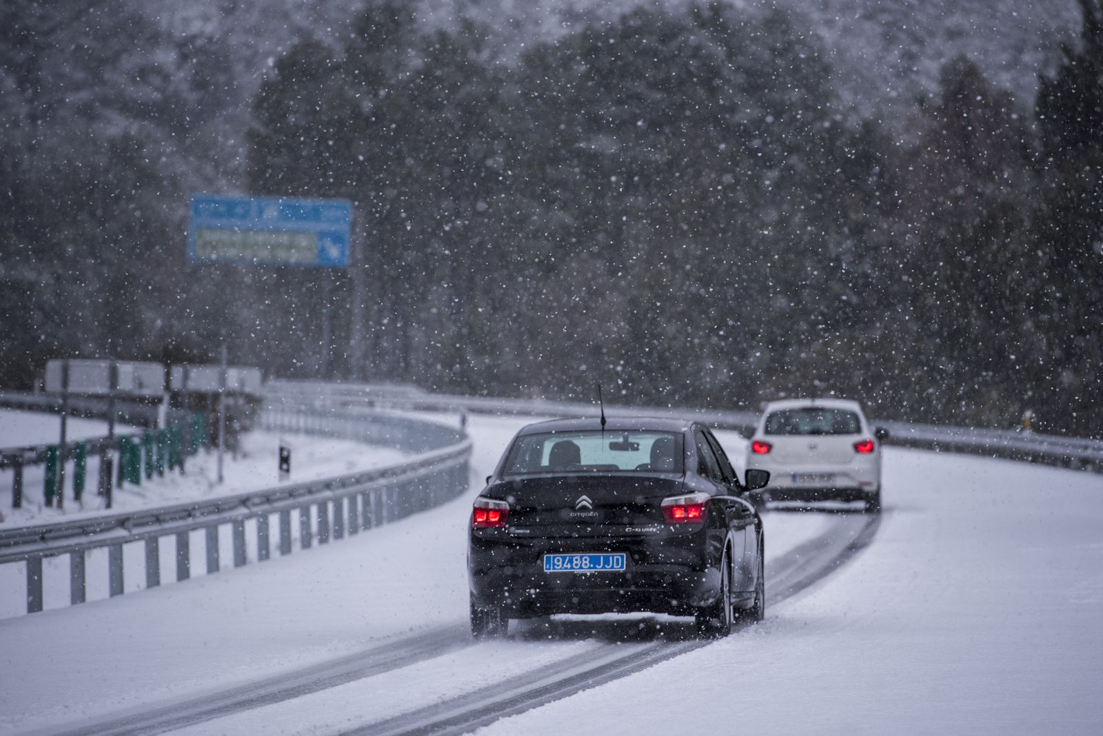 Imágenes de las carreteras cortadas en Granada por la borrasca Gloria
